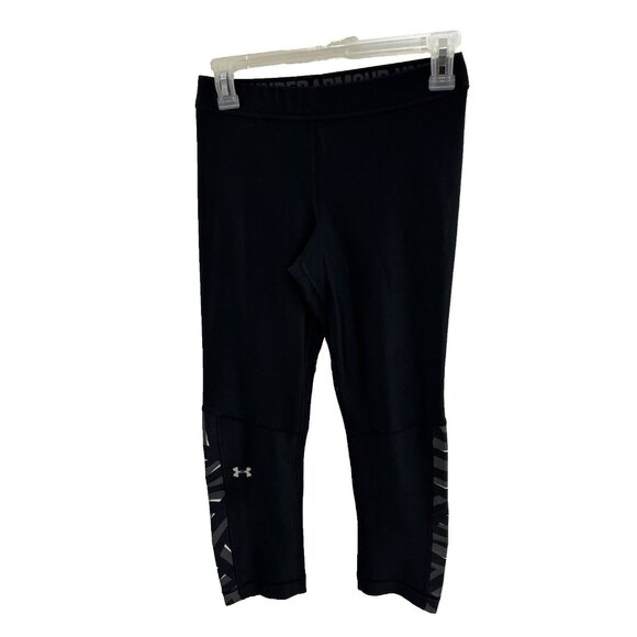 Under Armour Womens S Black Capri Leggings Athletic Workout Compression Pants - Picture 1 of 5